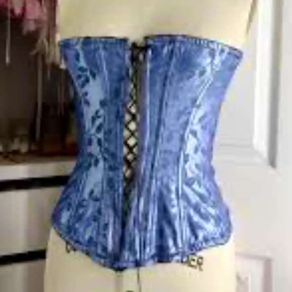 NWT Vintage Victoria's Secret Gorgeous Blue Lace Up Corset Bustier Size S - Picture 4 of 12